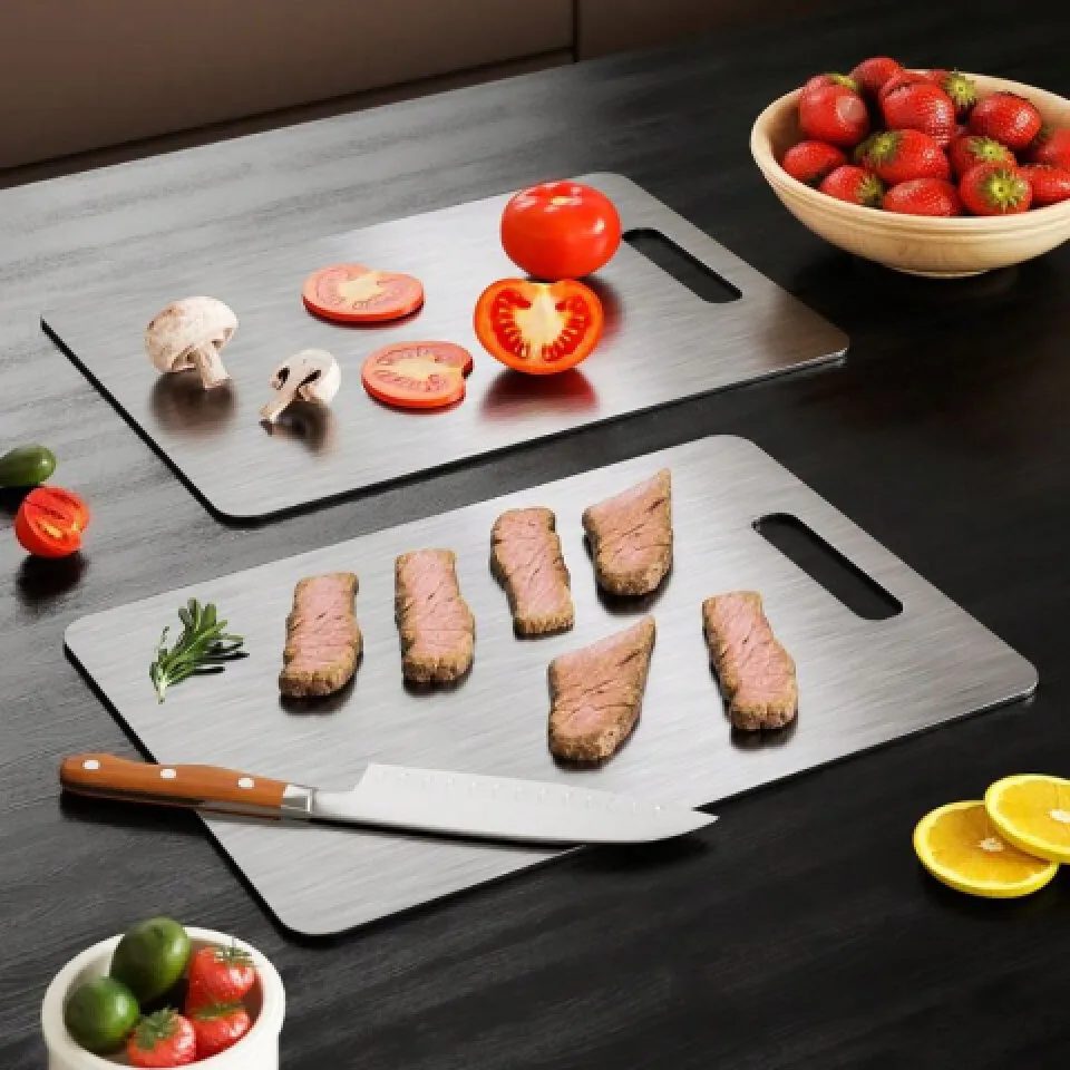 Laser-cut Katori titanium cutting board